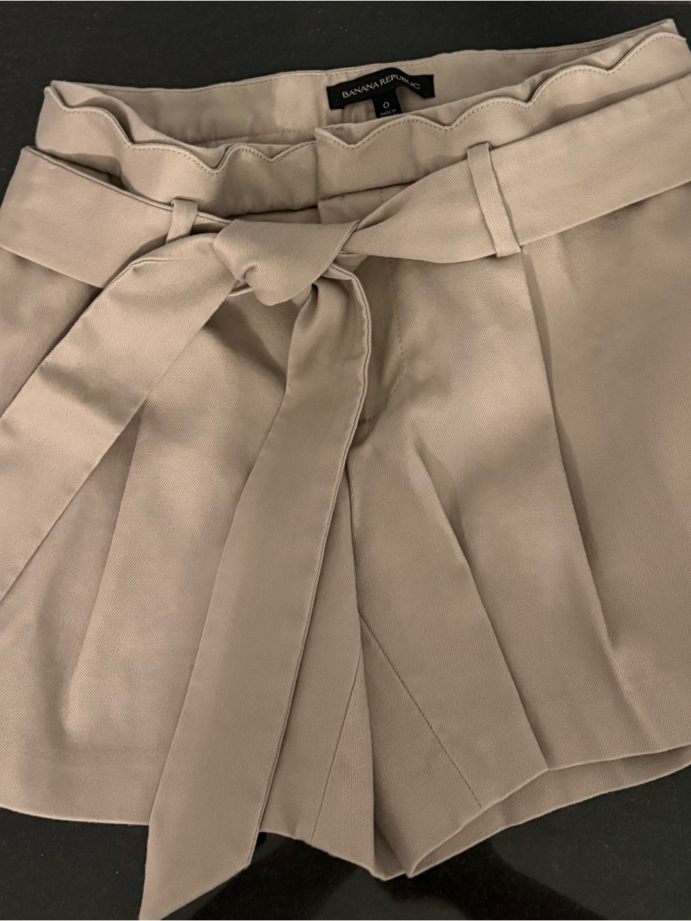 Banana Republic Tan Waist Tie Shorts